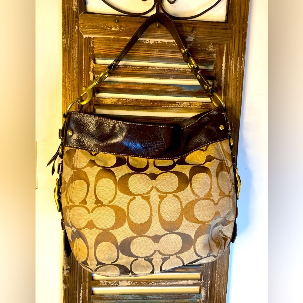 COACH ZOE F12674 signature SHOULDERBAG SATCHEL TOTE